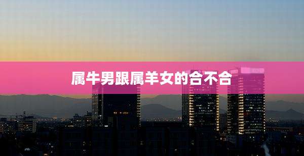 属牛男跟属羊女的合不合