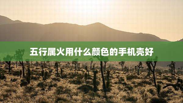 五行属火用什么颜色的手机壳好