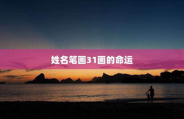 姓名笔画31画的命运