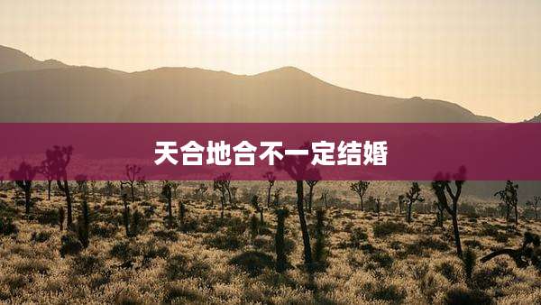 天合地合不一定结婚