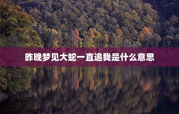 昨晚梦见大蛇一直追我是什么意思