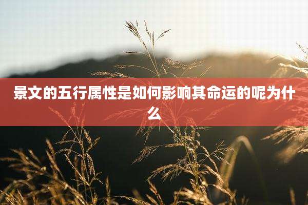 景文的五行属性是如何影响其命运的呢为什么
