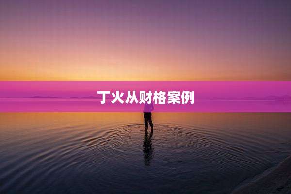 丁火从财格案例