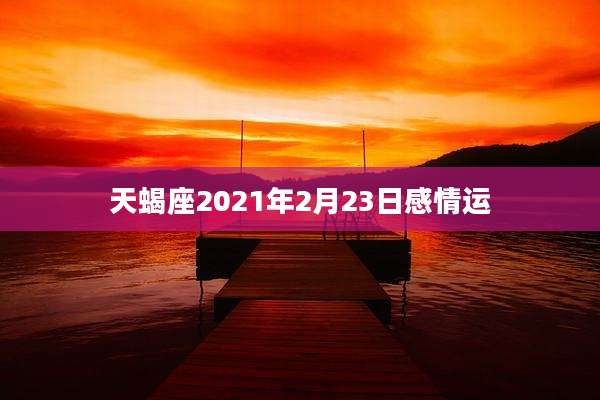 天蝎座2021年2月23日感情运