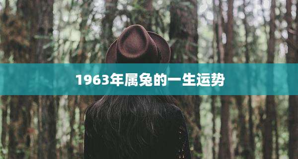 1963年属兔的一生运势