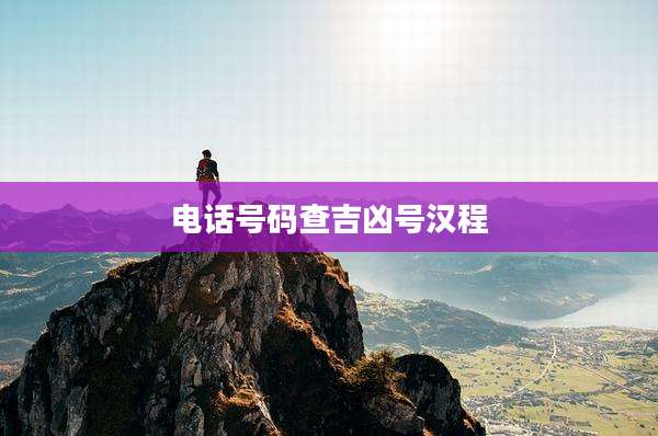 电话号码查吉凶号汉程
