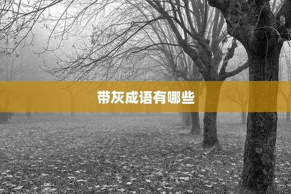 带灰成语有哪些