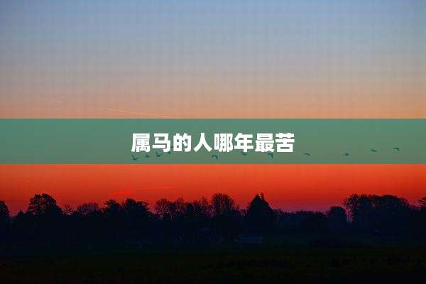 属马的人哪年最苦