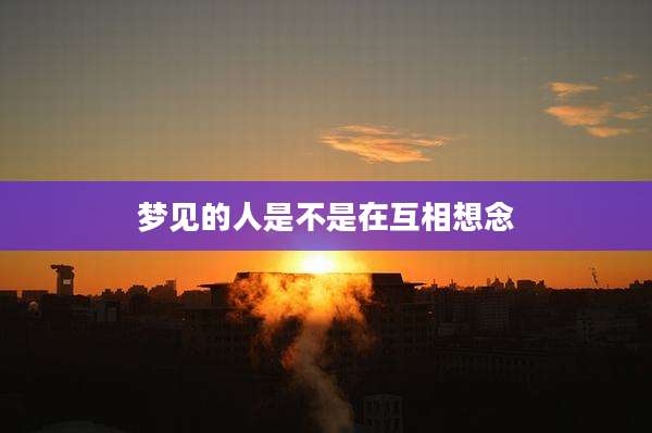 梦见的人是不是在互相想念