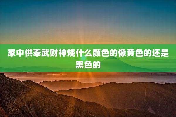 家中供奉武财神烧什么颜色的像黄色的还是黑色的