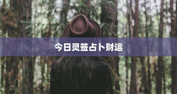 今日灵签占卜财运