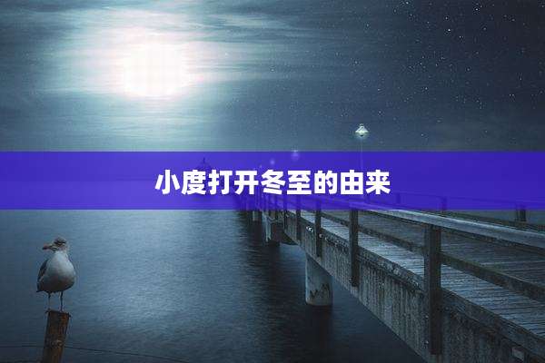 小度打开冬至的由来