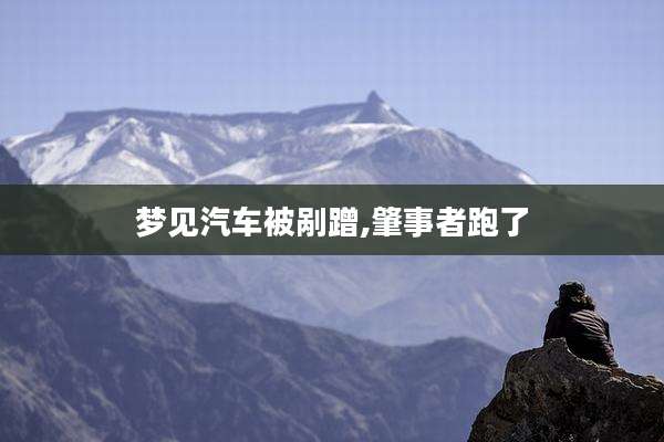 梦见汽车被剐蹭,肇事者跑了