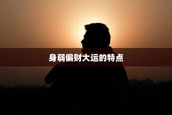 身弱偏财大运的特点