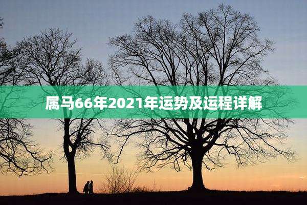 属马66年2021年运势及运程详解