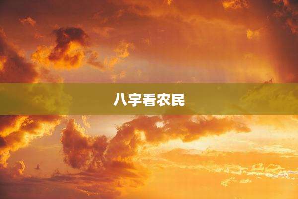 八字看农民