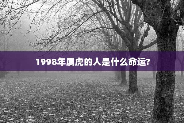 1998年属虎的人是什么命运?