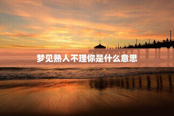 梦见熟人不理你是什么意思