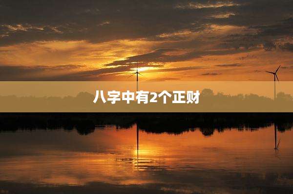 八字中有2个正财