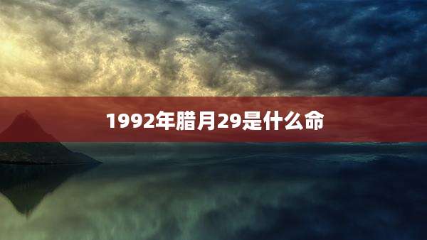 1992年腊月29是什么命