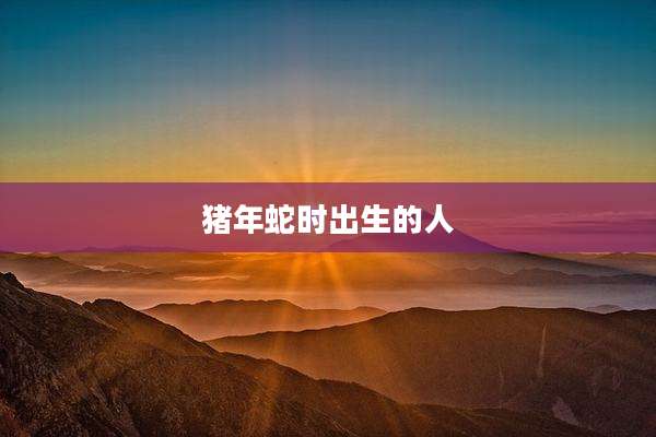 猪年蛇时出生的人