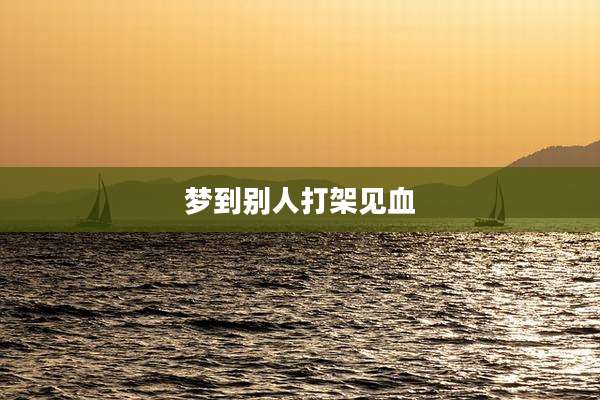 梦到别人打架见血