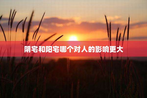 阴宅和阳宅哪个对人的影响更大