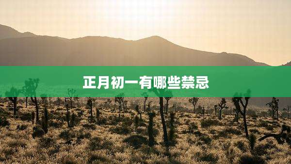 正月初一有哪些禁忌