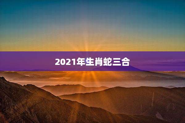2021年生肖蛇三合