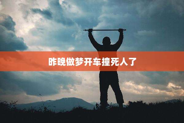 昨晚做梦开车撞死人了