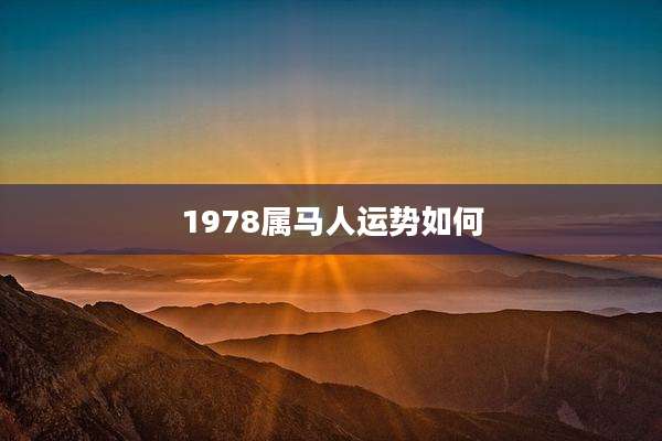 1978属马人运势如何
