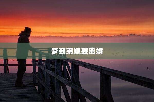 梦到弟媳要离婚