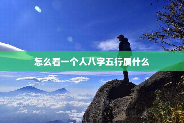 怎么看一个人八字五行属什么