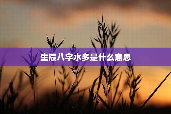 生辰八字水多是什么意思