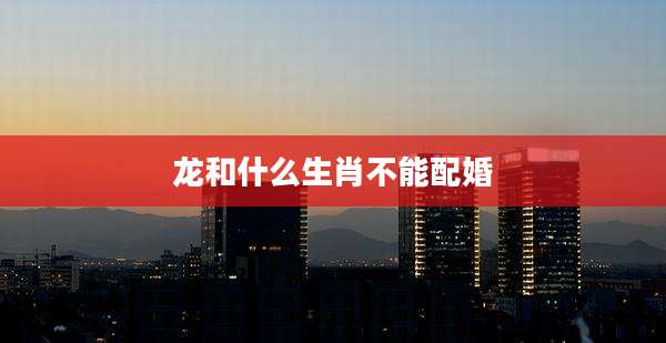 龙和什么生肖不能配婚