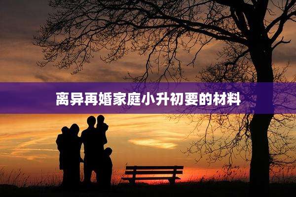 离异再婚家庭小升初要的材料