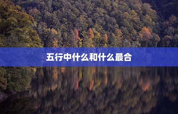 五行中什么和什么最合