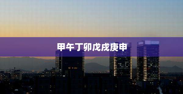 甲午丁卯戊戌庚申