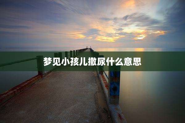 梦见小孩儿撒尿什么意思