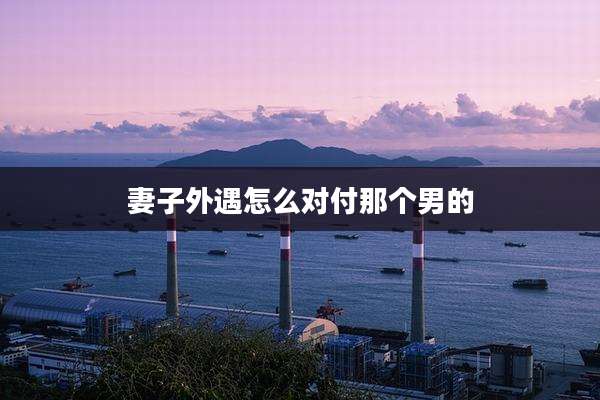 妻子外遇怎么对付那个男的
