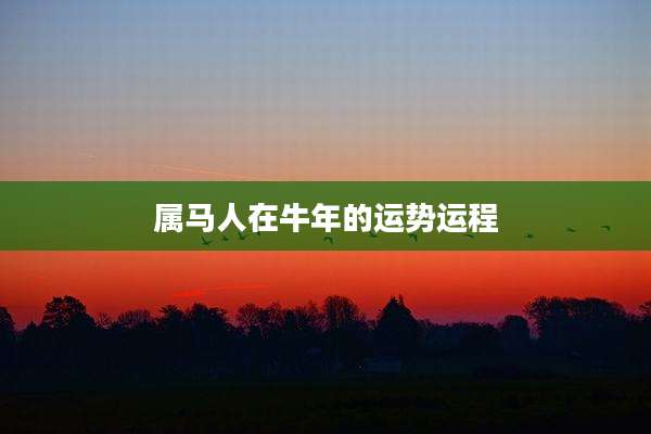 属马人在牛年的运势运程