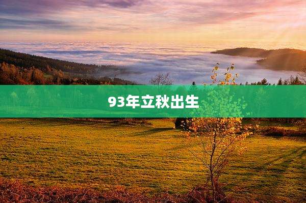 93年立秋出生