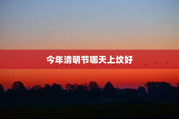 今年清明节哪天上坟好