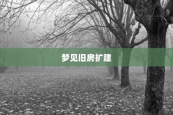 梦见旧房扩建