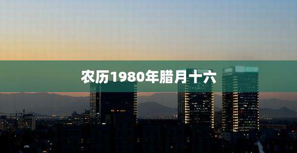 农历1980年腊月十六