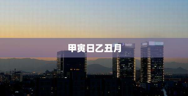 甲寅日乙丑月