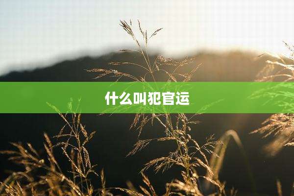 什么叫犯官运
