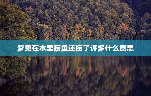 梦见在水里捞鱼还捞了许多什么意思