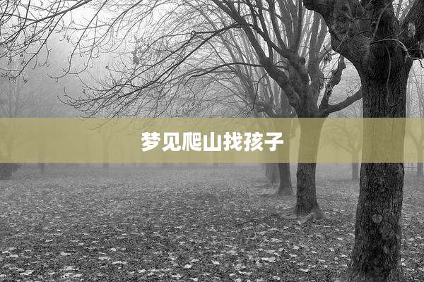 梦见爬山找孩子