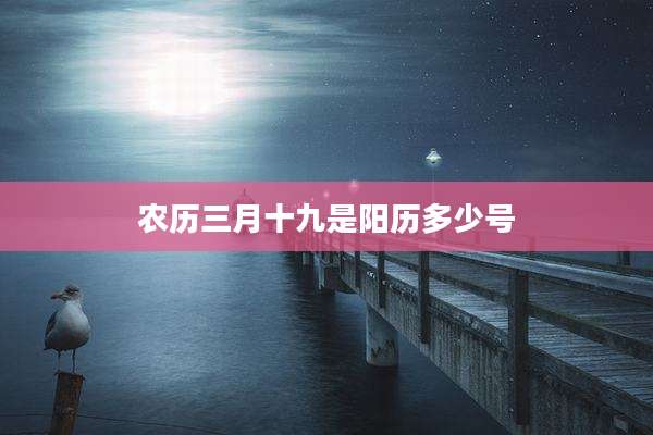 农历三月十九是阳历多少号